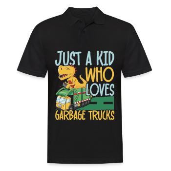Juste un enfant qui aime les camions à ordures et le recyclage - Polo Homme - noir - Devant - Kai (181cm)