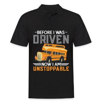 Before I was driven Now I am unstoppable - Men's Polo Shirt - black - Front - Kai (181cm)