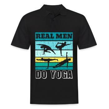 Ich mache Yoga, um den Wahnsinn zu vertreiben Yoga - Männer Poloshirt - Schwarz - Vorne - Kai (181cm)