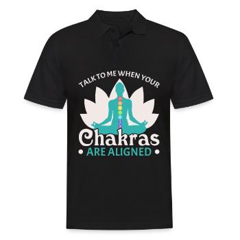 Yoga Ich beuge mich, damit ich nicht zerbreche Yog - Männer Poloshirt - Schwarz - Vorne - Kai (181cm)