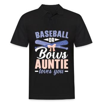 Baseball ou bows Tante aime toi Bébé Révéler - Polo Homme - noir - Devant - Kai (181cm)
