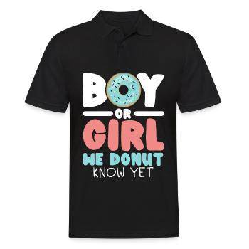 Junge oder Mädchen Wir wissen es noch nicht Baby-A - Männer Poloshirt - Schwarz - Vorne - Kai (181cm)