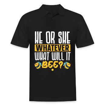 Er oder Sie Was auch immer wird es sein Baby Revea - Männer Poloshirt - Schwarz - Vorne - Kai (181cm)