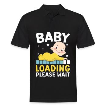 Baby Loading Bitte warten Baby Reveal Baby Shower - Männer Poloshirt - Schwarz - Vorne - Kai (181cm)