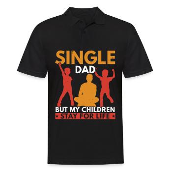 Single father, but my children remain - Men's Polo Shirt - black - Front - Kai (181cm)