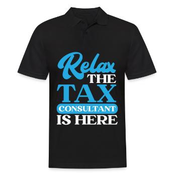 Entspannen Sie sich der Steuerberater ist hier CPA - Männer Poloshirt - Schwarz - Vorne - Kai (181cm)