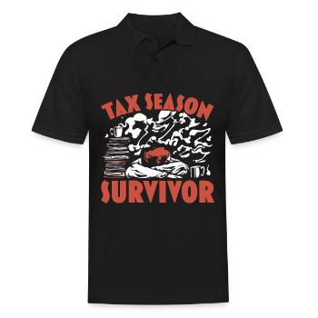 Steuersaison Überlebenskünstler Steuerberater CPA - Männer Poloshirt - Schwarz - Vorne - Kai (181cm)
