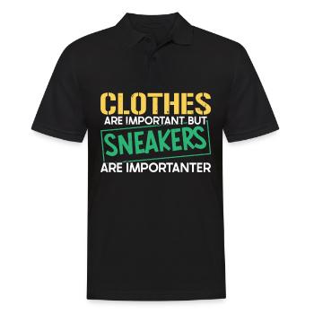 Clothes are important, but sneakers are important - Men's Polo Shirt - black - Front - Kai (181cm)