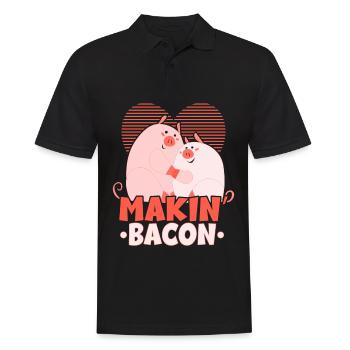 Makin' Bacon Amateur de viande Mangeur de bacon Keto Ket - Polo Homme - noir - Devant - Kai (181cm)