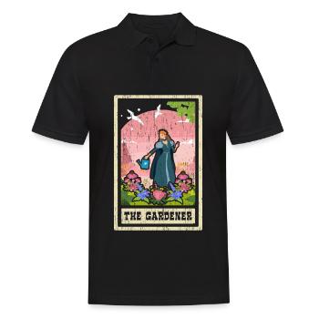 The Gardener Tarot Card Shaman Fortune Telling - Men's Polo Shirt - black - Front - Kai (181cm)