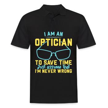 Je suis opticien lunettes chuchoteur optométrie - Polo Homme - noir - Devant - Kai (181cm)