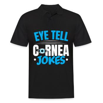 Eye say cornea blagues Optométriste opticien - Polo Homme - noir - Devant - Kai (181cm)