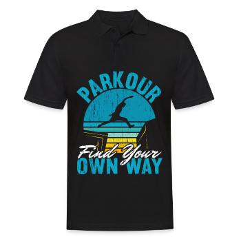 Parkour Finde deinen eigenen Weg Free Running Trac - Männer Poloshirt - Schwarz - Vorne - Kai (181cm)