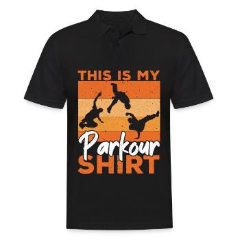 This is my parkour shirt Free Running Traceur - Men's Polo Shirt - black - Front - Kai (181cm)