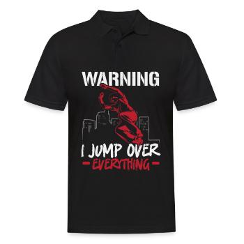 Attention je saute par-dessus tout Parkour Traceur - Polo Homme - noir - Devant - Kai (181cm)