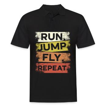 Run Jump Fly Repeat Parkour Free Running Traceur - Männer Poloshirt - Schwarz - Vorne - Kai (181cm)