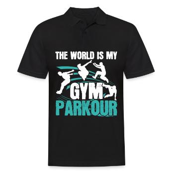 The world is my gym Parkour Free Lau - Men's Polo Shirt - black - Front - Kai (181cm)