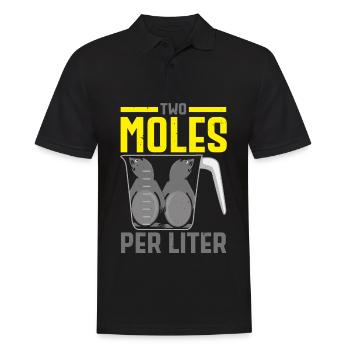 Deux moles par litre de connaissances sur les chuchoteurs de taupes - Polo Homme - noir - Devant - Kai (181cm)