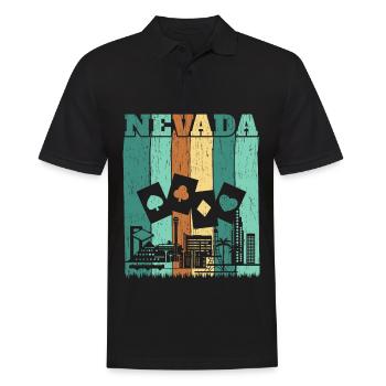 Nevada USA Bundesland Amerika Nevadan Carson City - Männer Poloshirt - Schwarz - Vorne - Kai (181cm)