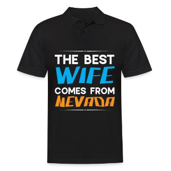 The best wife comes from Nevada America Nevadan - Men's Polo Shirt - black - Front - Kai (181cm)