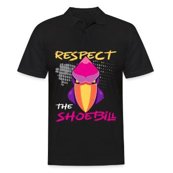 Respekt vor dem Schuhschnabel Storch Walfischkopf - Männer Poloshirt - Schwarz - Vorne - Kai (181cm)