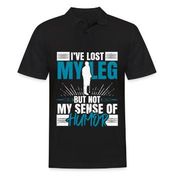 Ich habe mein Bein verloren, aber nie meinen Sinn - Männer Poloshirt - Schwarz - Vorne - Kai (181cm)