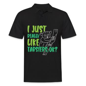 Ich mag Tarsier einfach wirklich gerne Tier Tarsie - Männer Poloshirt - Schwarz - Vorne - Kai (181cm)