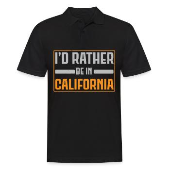 I'd Rather Be In California USA State America Cali - Männer Poloshirt - Schwarz - Vorne - Kai (181cm)