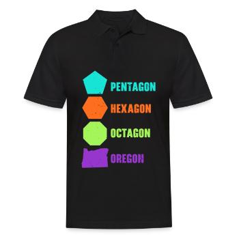 Oregon États-Unis État d’Amérique Voyage Oregonian Salem - Polo Homme - noir - Devant - Kai (181cm)