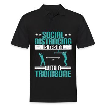 Soziale Distanzierung ist einfacher mit einer Posa - Männer Poloshirt - Schwarz - Vorne - Kai (181cm)