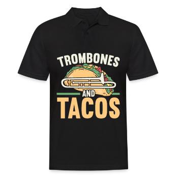 Trombones and Tacos Trombonist Trombone Player Trombones - Men's Polo Shirt - black - Front - Kai (181cm)