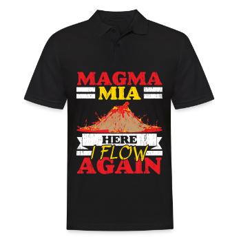 Magma Mia Hier fließe ich wieder Geologie Vulkanol - Männer Poloshirt - Schwarz - Vorne - Kai (181cm)