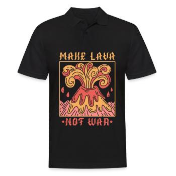 Macht Lava nicht Krieg Geologie Vulkanologie Vulka - Männer Poloshirt - Schwarz - Vorne - Kai (181cm)