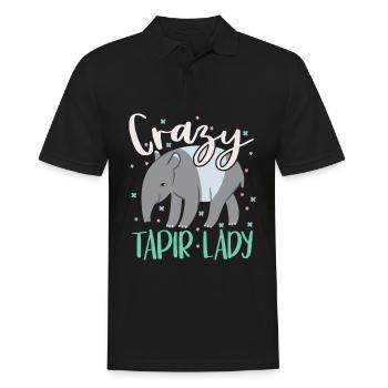 Verrückte Tapir-Dame Tierpfleger Tapirrific - Männer Poloshirt - Schwarz - Vorne - Kai (181cm)