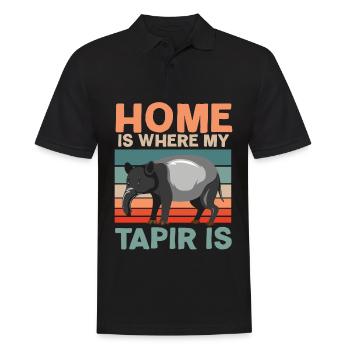 Zuhause ist, wo mein Tapir ist Tierpfleger - Männer Poloshirt - Schwarz - Vorne - Kai (181cm)