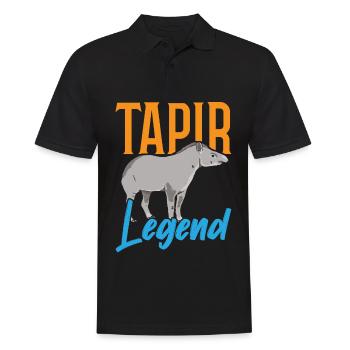 Tapir-Legende Wildtier Tierpfleger Tapirrific - Männer Poloshirt - Schwarz - Vorne - Kai (181cm)