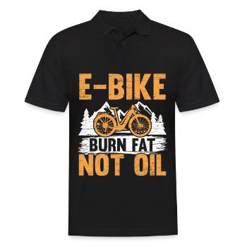 E-Bike Burn Fat Not Oil Electric Bike Ride Bike - Men's Polo Shirt - black - Front - Kai (181cm)