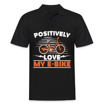 Positiv Liebe mein E-Bike Elektrisches Fahrrad fah - Männer Poloshirt - Schwarz - Vorne - Kai (181cm)