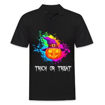 Astuce d’Halloween ou friandise Horror Pumpkin - Polo Homme - noir - Devant - Kai (181cm)