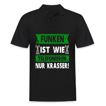 Funkamateur Funker Amateurfunk Amateurfunker - Männer Poloshirt - Schwarz - Vorne - Kai (181cm)