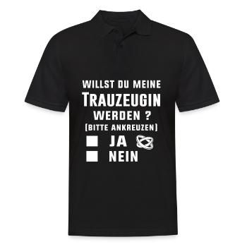 Willst du meine Trauzeugin werden Hochzeit - Männer Poloshirt - Schwarz - Vorne - Kai (181cm)