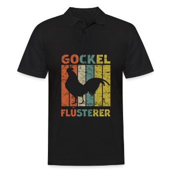 Gockel Flüsterer Hahn Huhn Bauer Landwirt Spruch - Männer Poloshirt - Schwarz - Vorne - Kai (181cm)