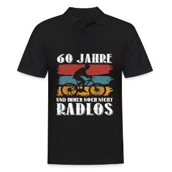 60 Geburtstag Fahrrad Bike Fahrradfahrer 60 Jahre - Männer Poloshirt - Schwarz - Vorne - Kai (181cm)