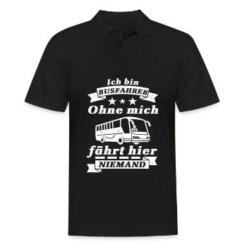 Lustiger Busfahrer Bus Busfahrerin Spruch - Männer Poloshirt - Schwarz - Vorne - Kai (181cm)