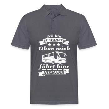 Lustiger Busfahrer Bus Busfahrerin Spruch - Männer Poloshirt - Anthrazit - Vorne - Nico (186cm)