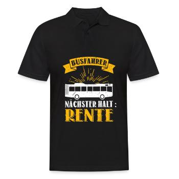 Lustiger Busfahrer Nächster Halt Rente Bus Spruch - Männer Poloshirt - Schwarz - Vorne - Kai (181cm)