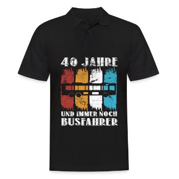 40 Geburtstag Busfahrer 40 Jahre Bus Beruf - Männer Poloshirt - Schwarz - Vorne - Kai (181cm)