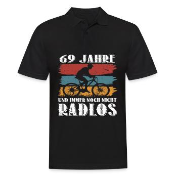 69 Jahre 69 Geburtstag Fahrrad Bike Mountainbike - Männer Poloshirt - Schwarz - Vorne - Kai (181cm)