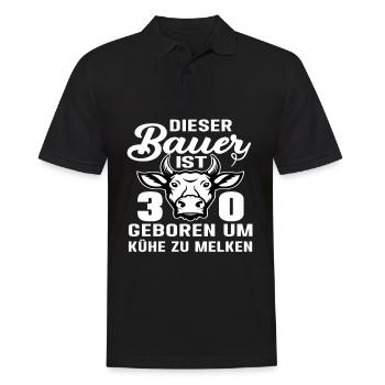 Landwirt Bauer Kuh 30 Geburtstag Kühe Spruch - Männer Poloshirt - Schwarz - Vorne - Kai (181cm)
