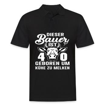 Bauer Landwirt Kühe 40 Geburtstag Kuh Spruch - Männer Poloshirt - Schwarz - Vorne - Kai (181cm)
